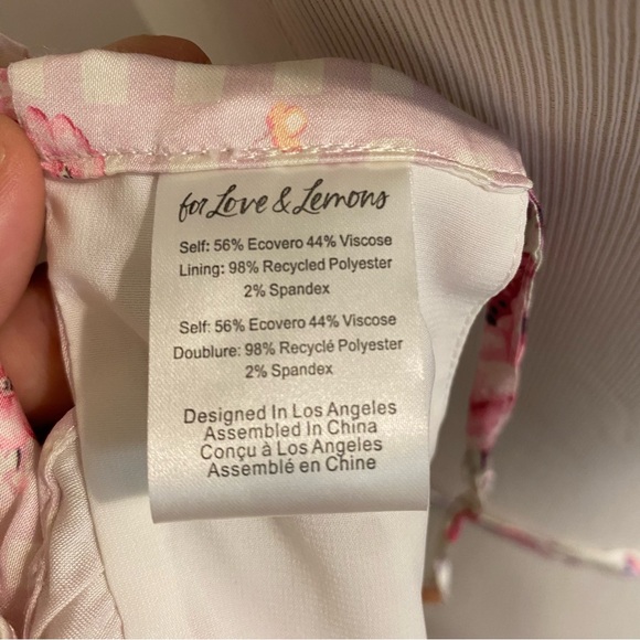 For Love & Lemons Large Taylor Bra Top Floral Pink White Festival‎ Coquette - Picture 7 of 7